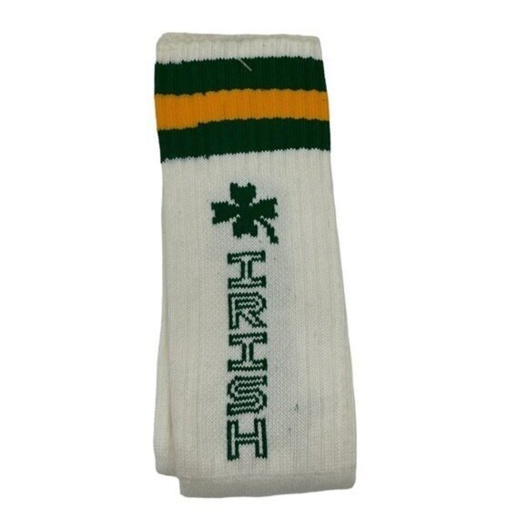Top Sox Irish Ireland Shamrock Vintage Retro Tube Socks Women's M 80s 70s Stripe - Picture 1 of 4